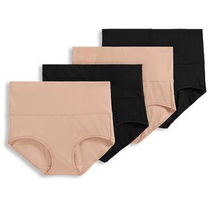 Jockey Set of 4 SKIMMIES Smoothing Brief Panties Black/Light EXTRA LARGE NEW
